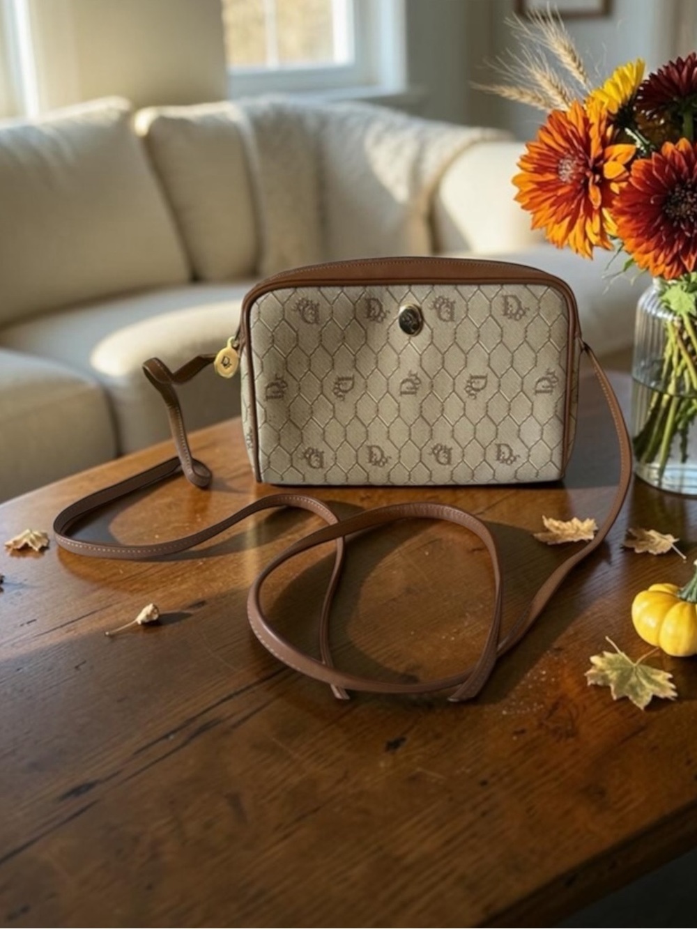 1980’s Christian Dior Vintage Honeycomb Crossbody Purse